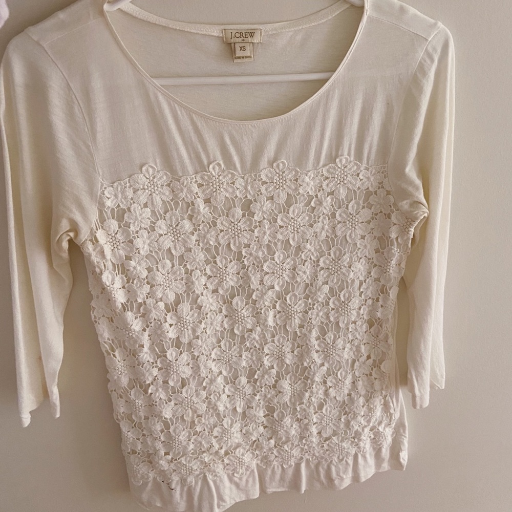 J.Crew- Long sleeve lace shirt